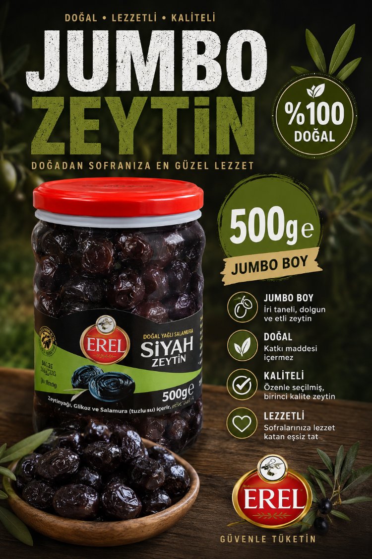 500 Gr Jumbo Zeytin (261-320)×8 Adet