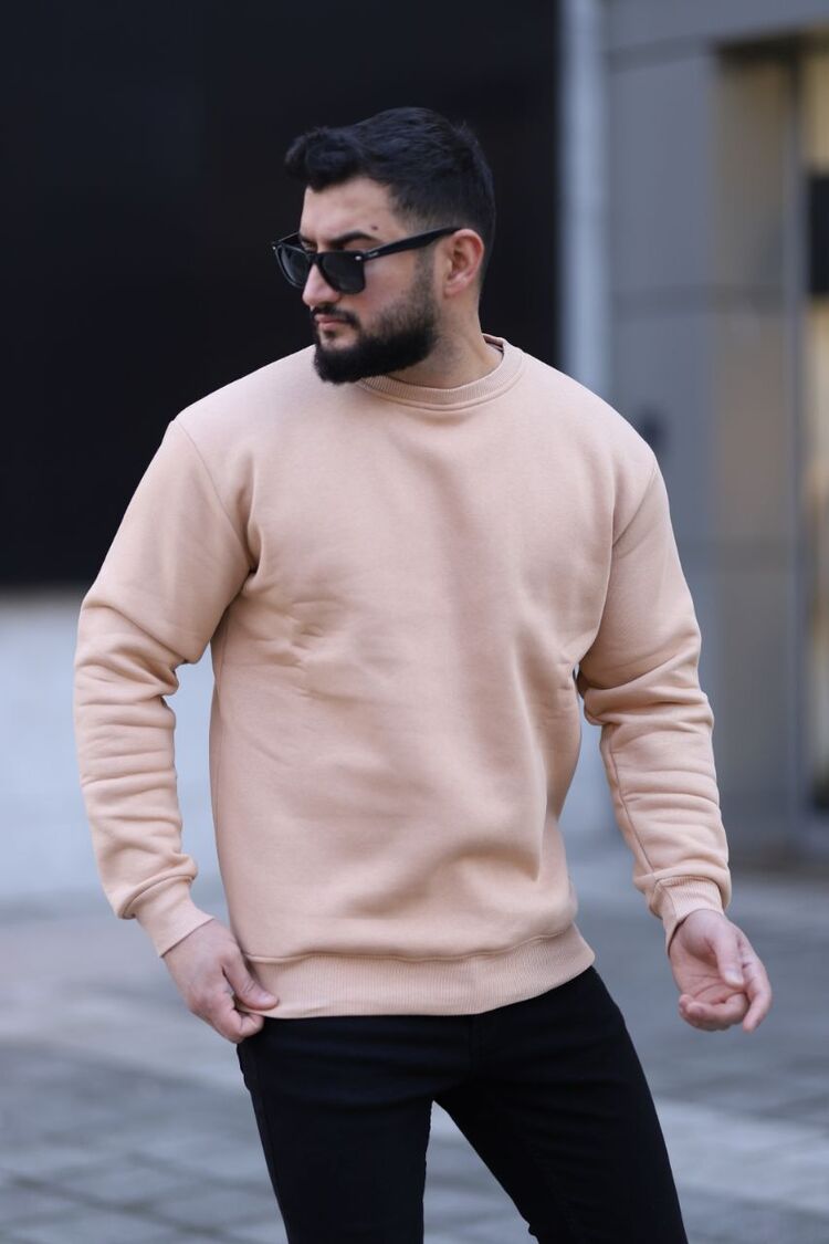  3 iplik sweatshirt sardonlu bisiklet yaka unisex model 