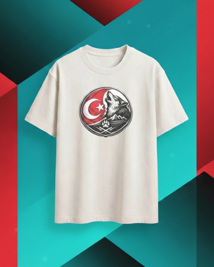 Türk Bayrağı Bozkurt Unisex Oversize T-Shirt