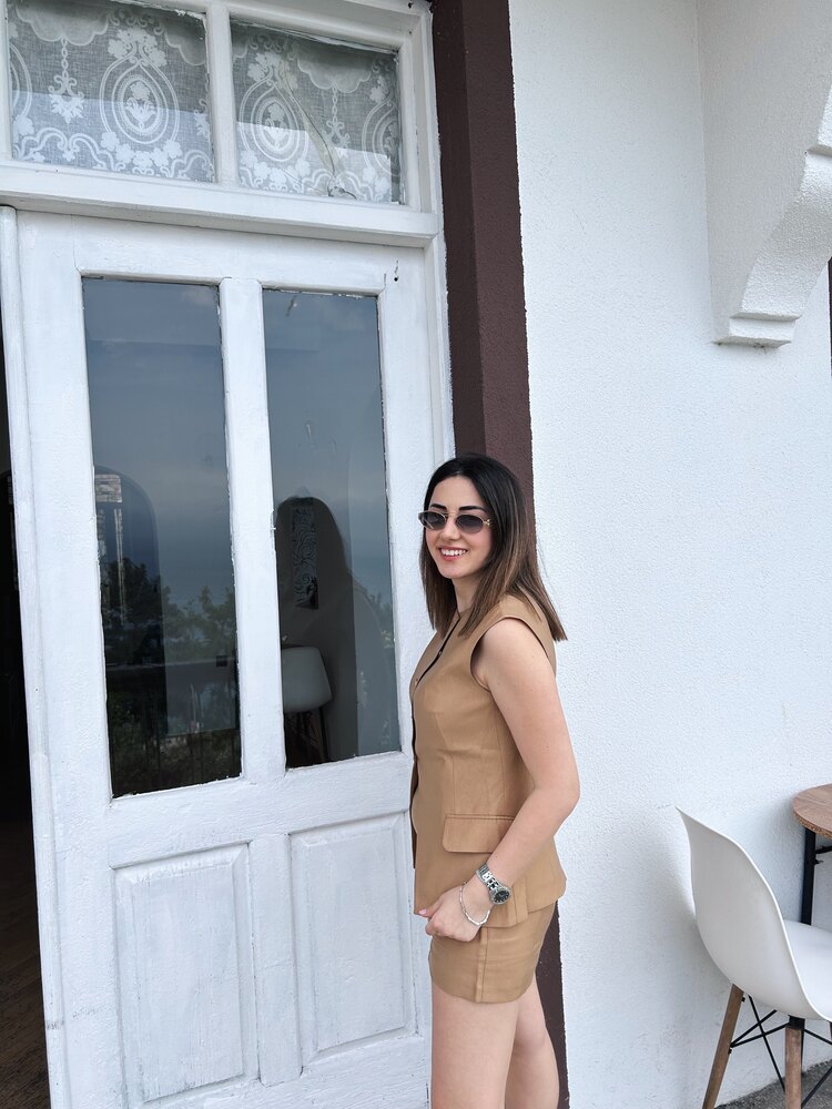 Camel Şort Yelek Takım