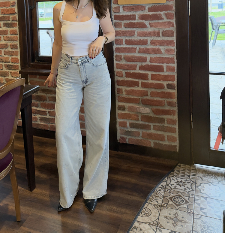 Taşlı jean 