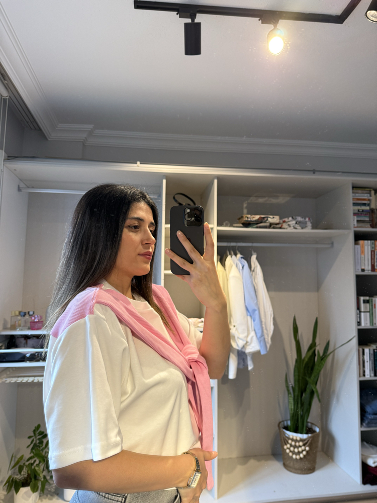 Bağlamalı Oversıze Tişört