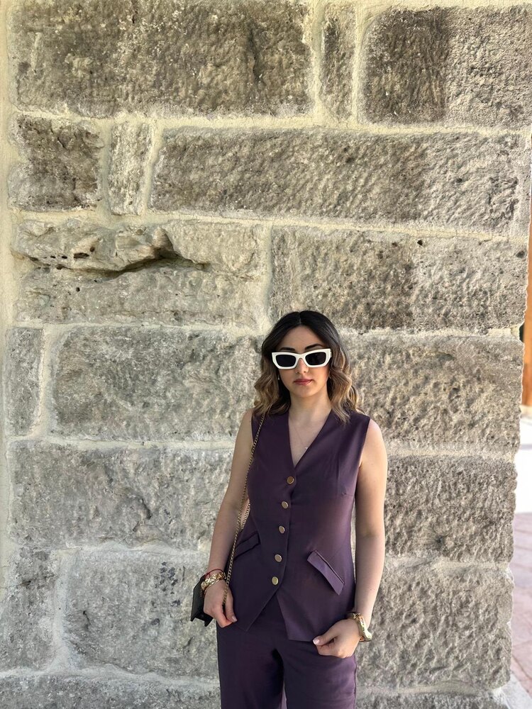 Mürdüm yelek takım