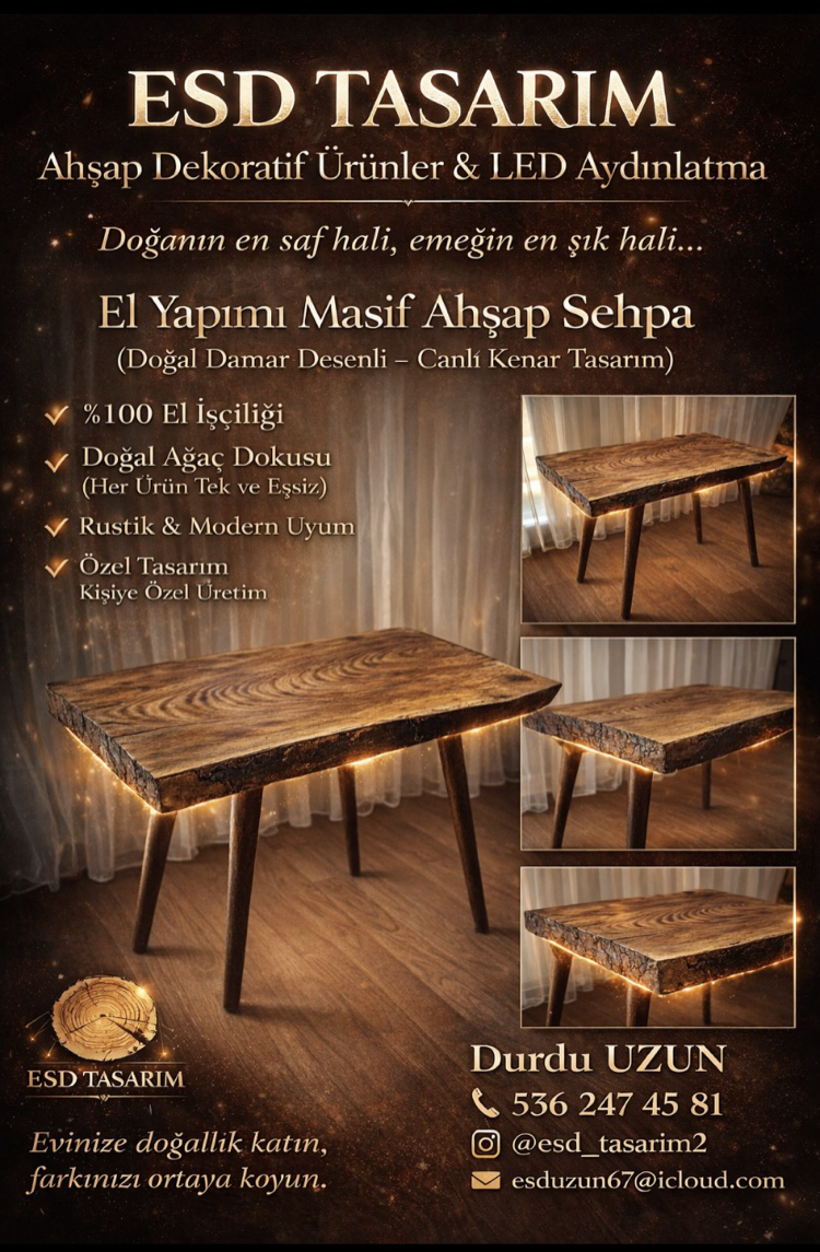 AHŞAP DEKORATİF SEHPA