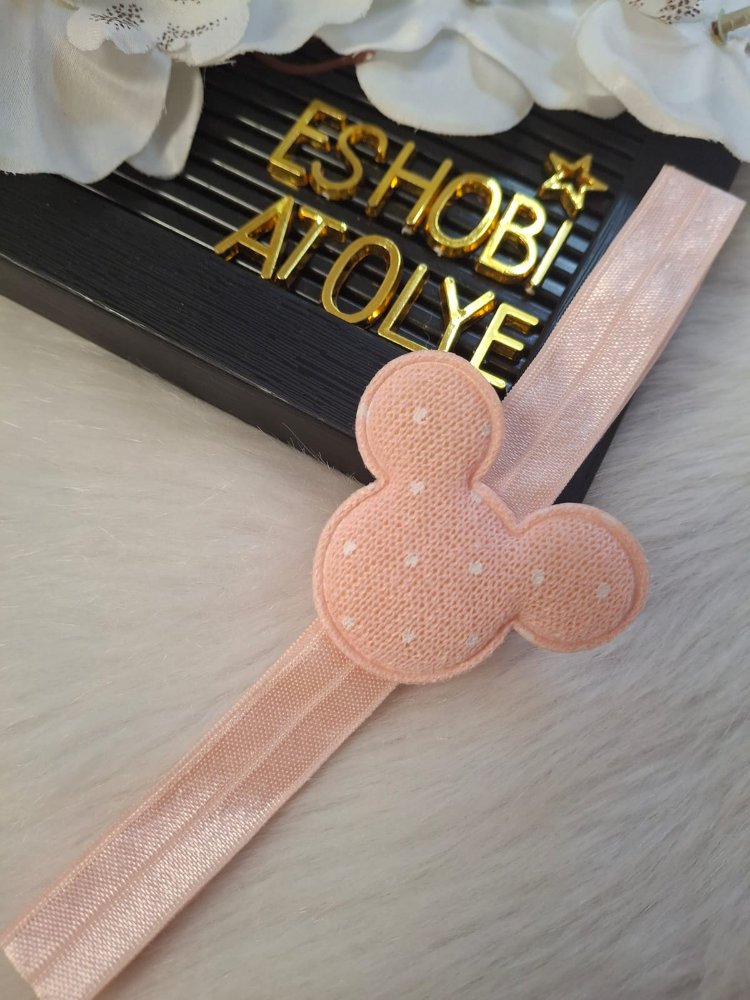 Somon Mini Mouse Tasarım Figürlü Bebek Saç Bandı Pastel Ton