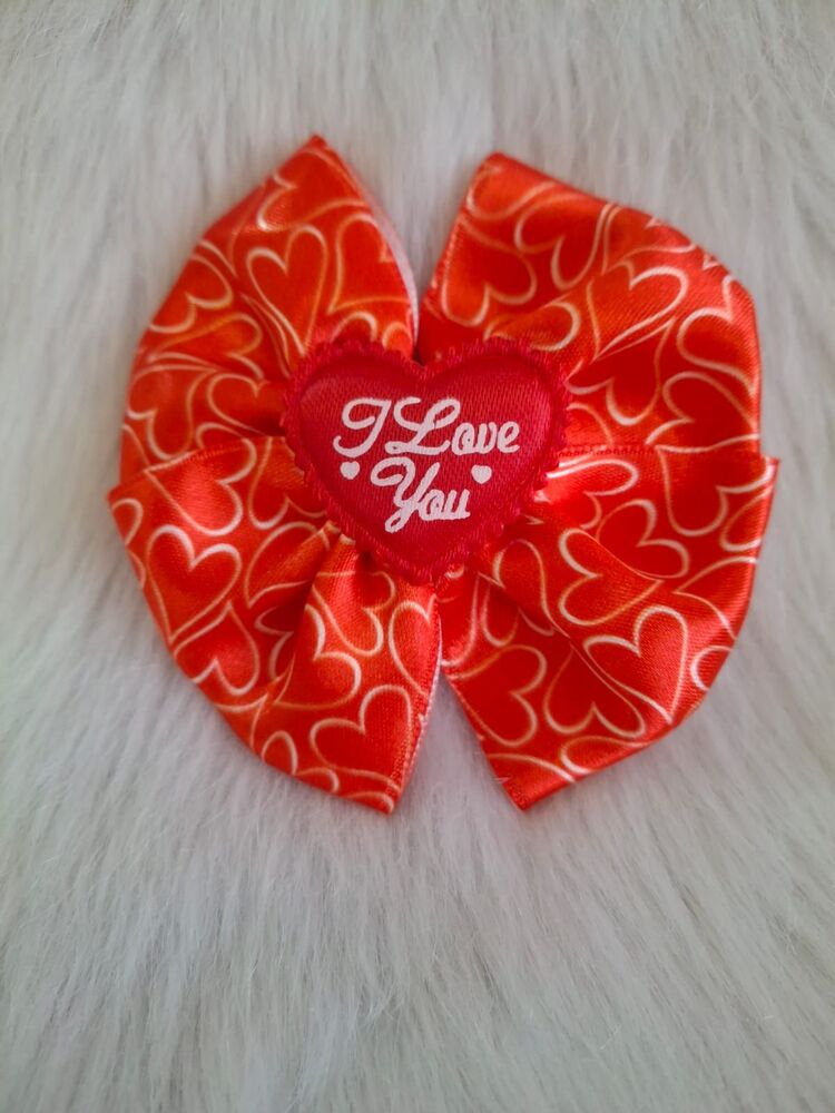 Aşk Dolu Kalp Desenli Fiyonk Toka - "I Love You" Detaylı Sevimli Saç Aksesuarı