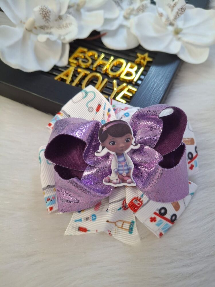 Doktor Dottie (Dr. McStuffins) El Yapımı Fiyonk Pens Toka