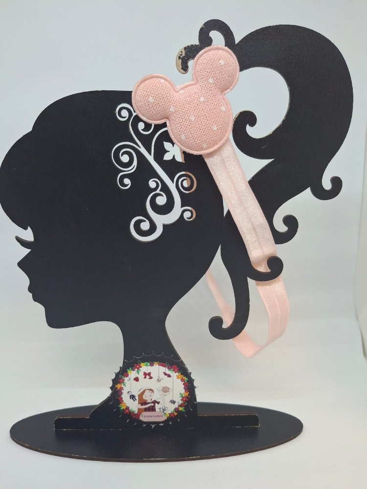 Somon Mini Mouse Tasarım Figürlü Bebek Saç Bandı Pastel Ton