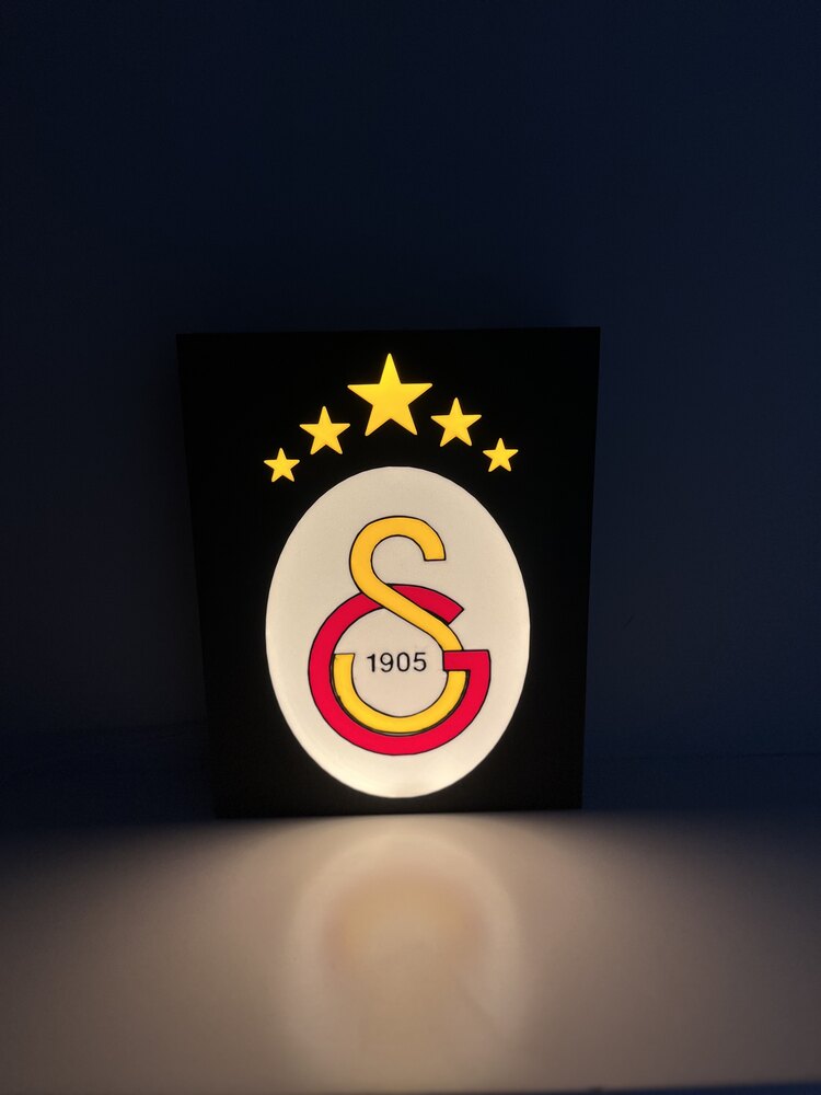 Sarı Kırmızı Renkli Taraftar LED Gece Lambası - Masa Lambası