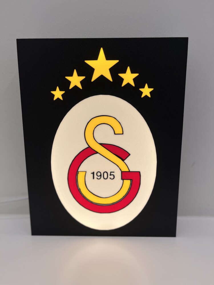 Sarı Kırmızı Renkli Taraftar LED Gece Lambası - Masa Lambası