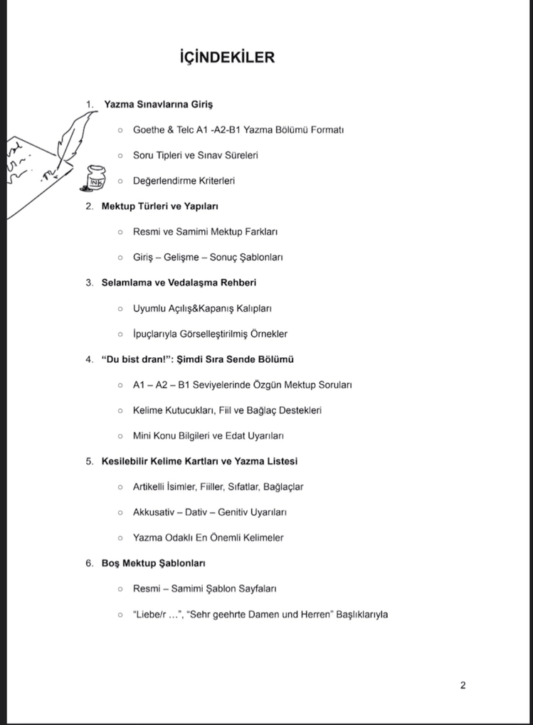 A1+A2+B1 ALMANCA YAZMA REHBERİ (Goethe&Telc Schreiben Kılavuzu)