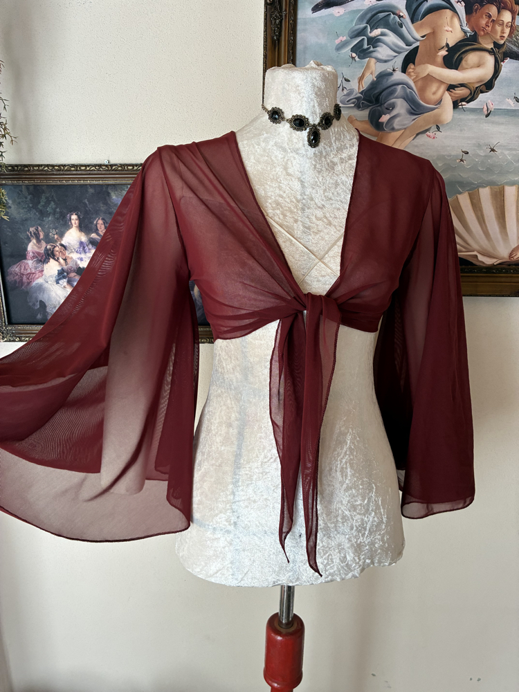 Bordo tül bolero