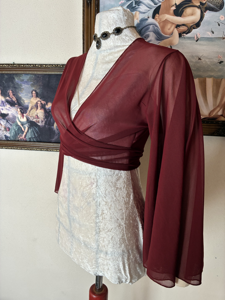 Bordo tül bolero
