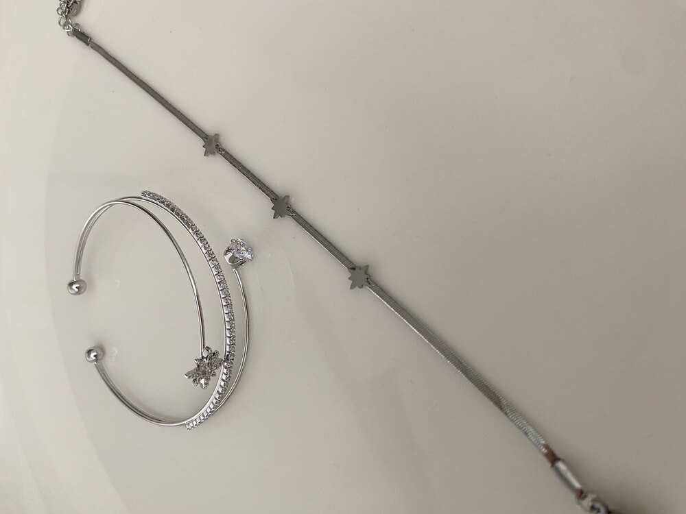 2’li Set Silver Kutup Yıldızı Bileklik&Bilezik