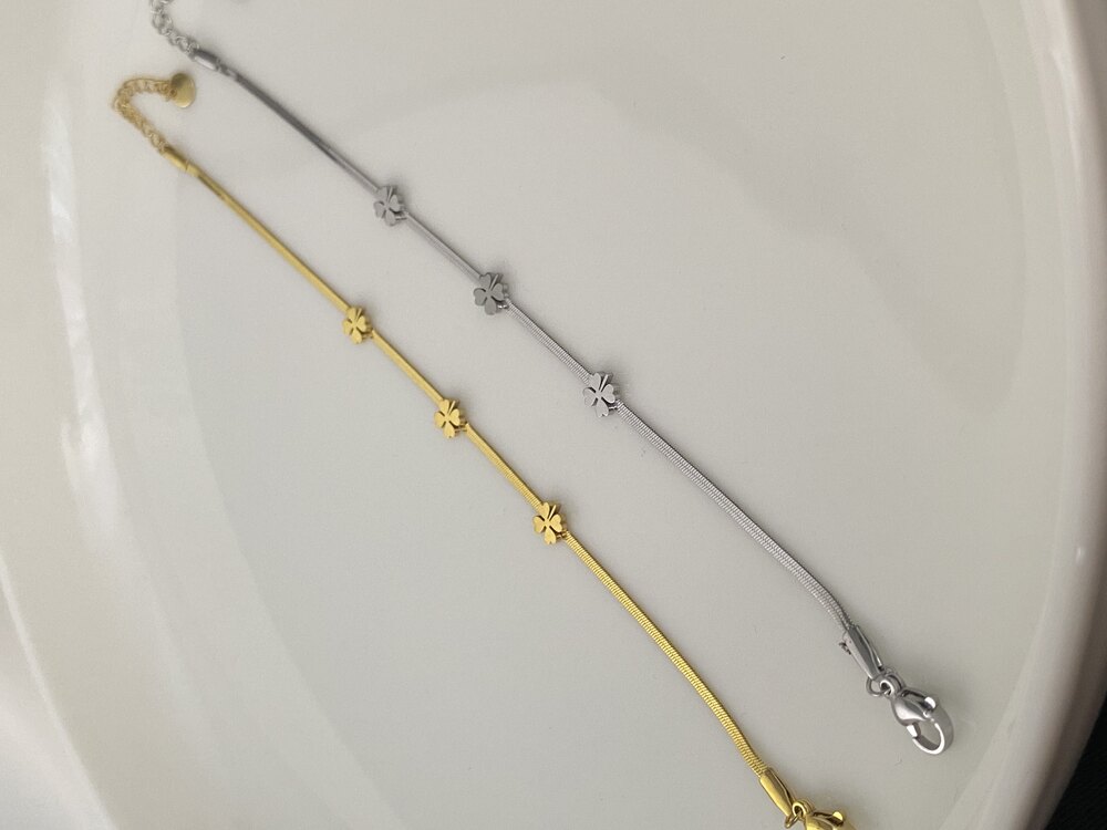 2’li Set Gold&Silver Arkadaşlığı Yonca Bileklik 