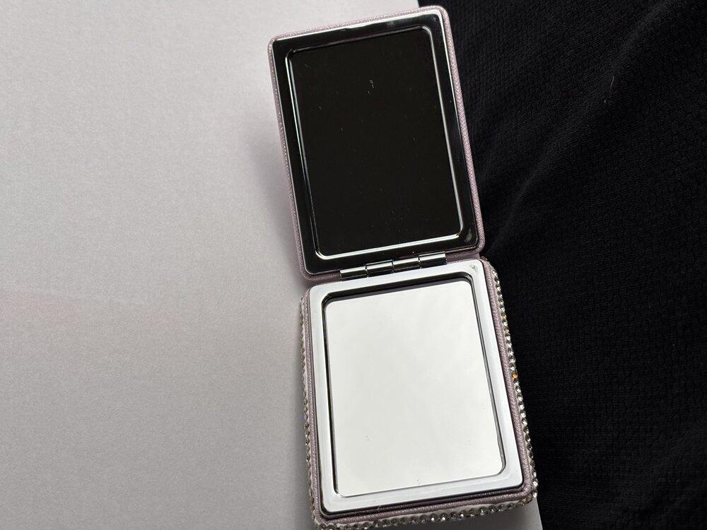 Silver Taşlı Pembe Simli Ayna