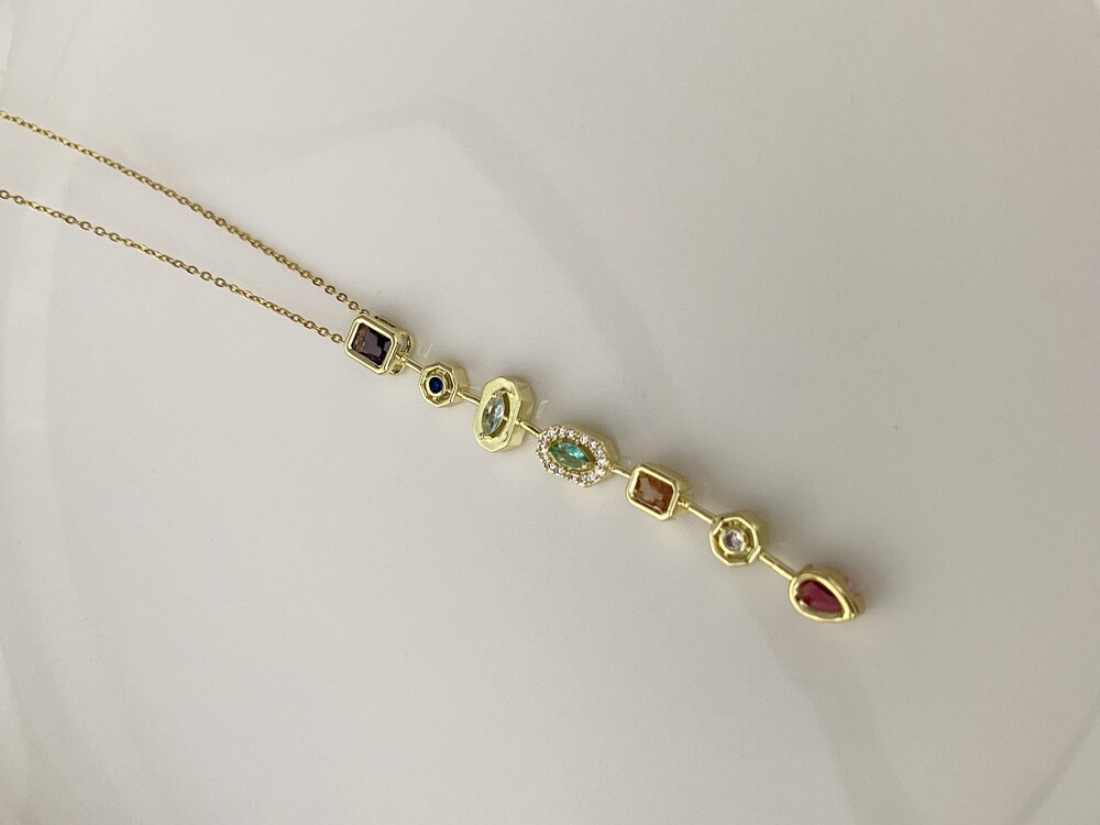 Gold Y Kolye Çelik