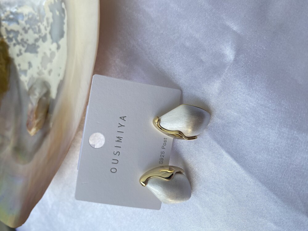 925 Ayar Gümüş Gold Taşlı Küpe