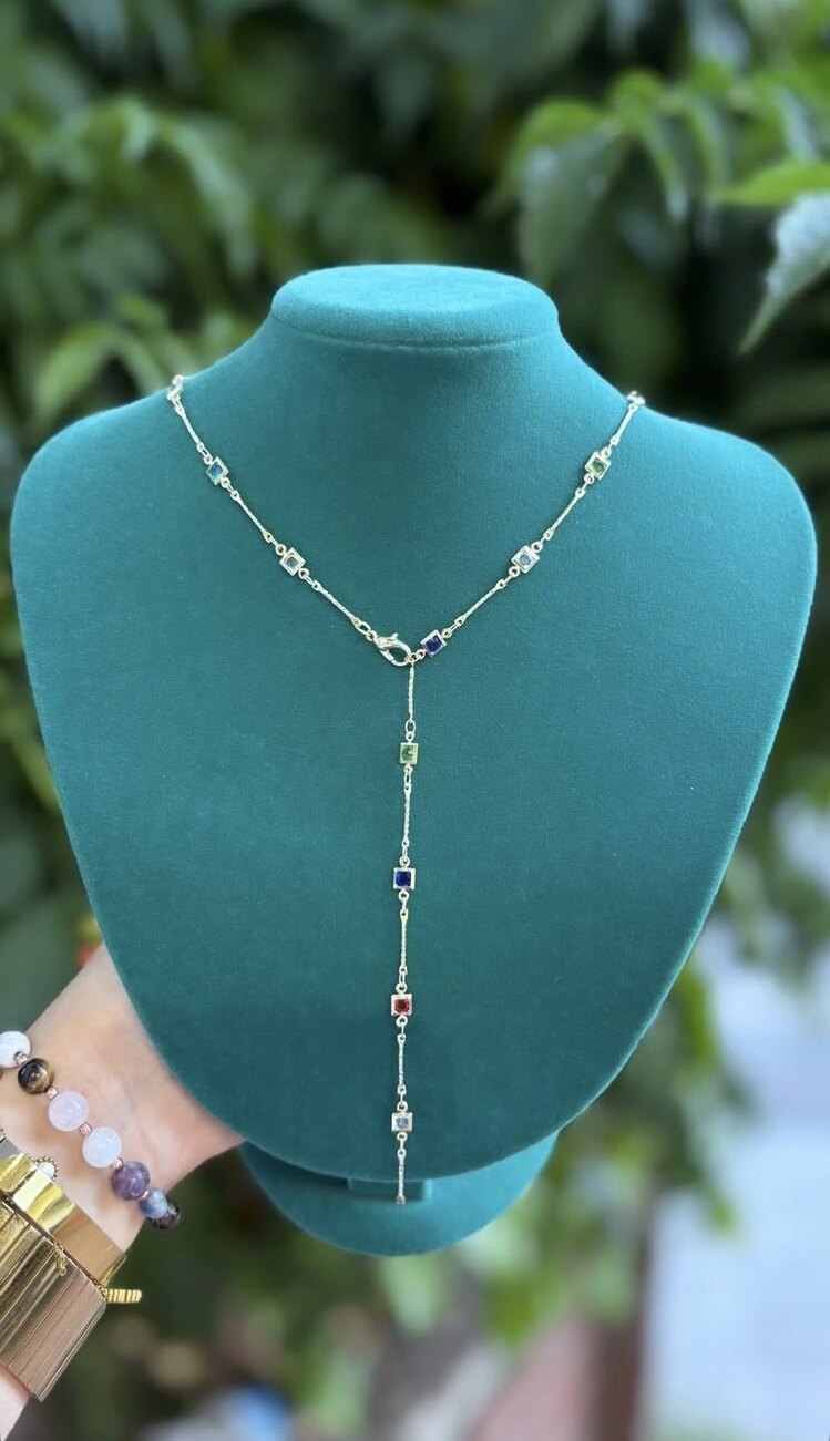 Zirkon Taşlı 316L Gold Çelik Kolye 