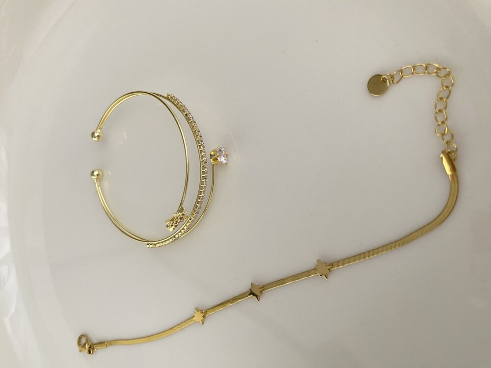 2’li Gold Set Kutup Yıldızı Bileklik&Bilezik