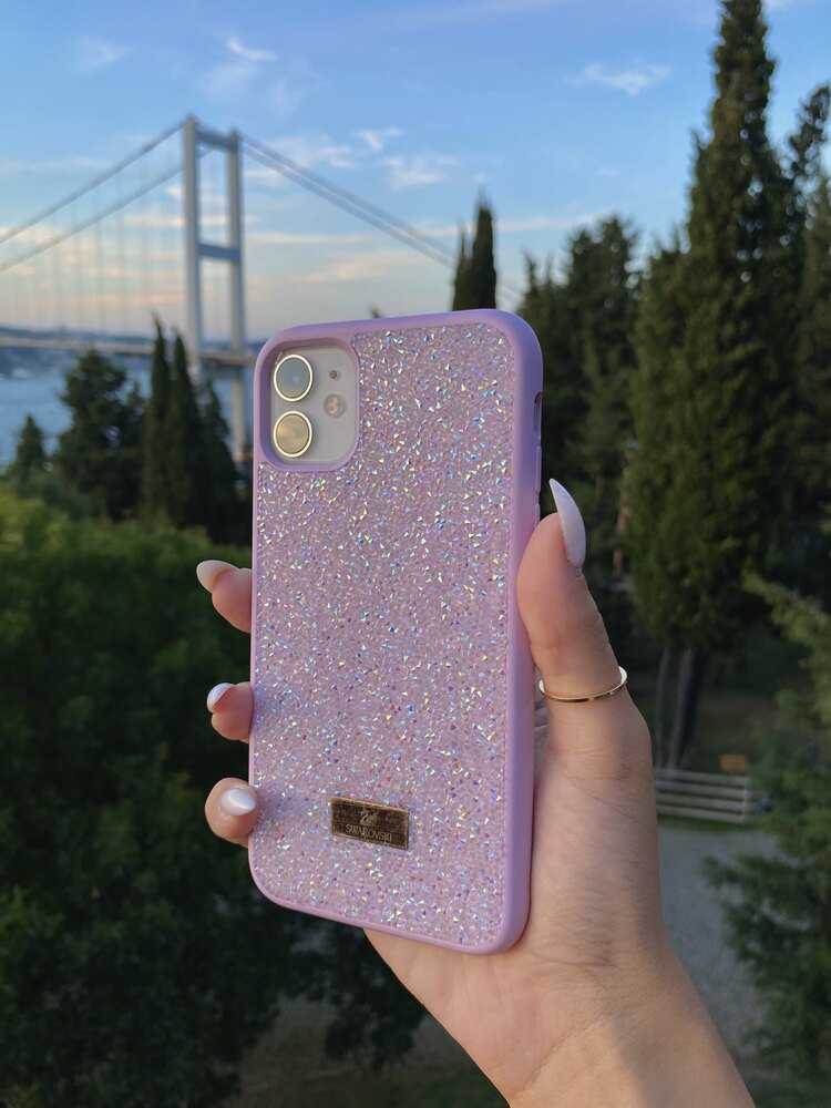 Taşlı Parıltılı iPhone Telefon Kılıfı