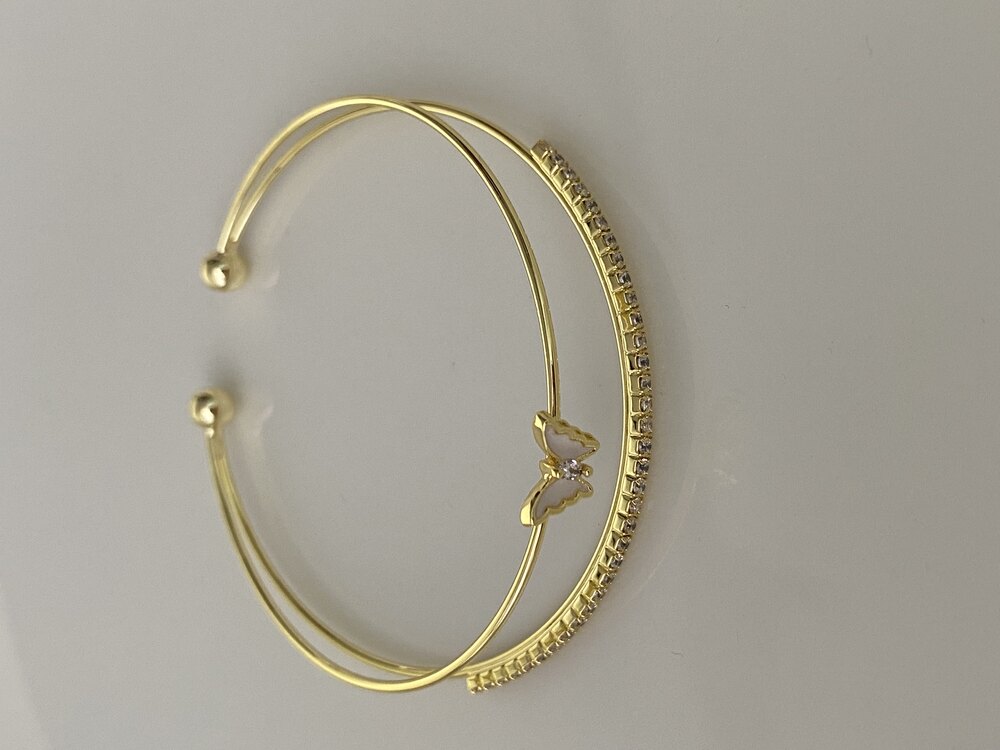 Gold Taşlı Kelebek Bilezik