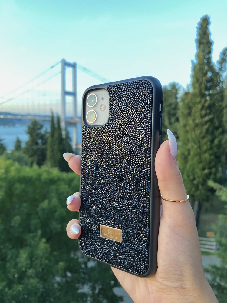 Taşlı Parıltılı iPhone Telefon Kılıfı
