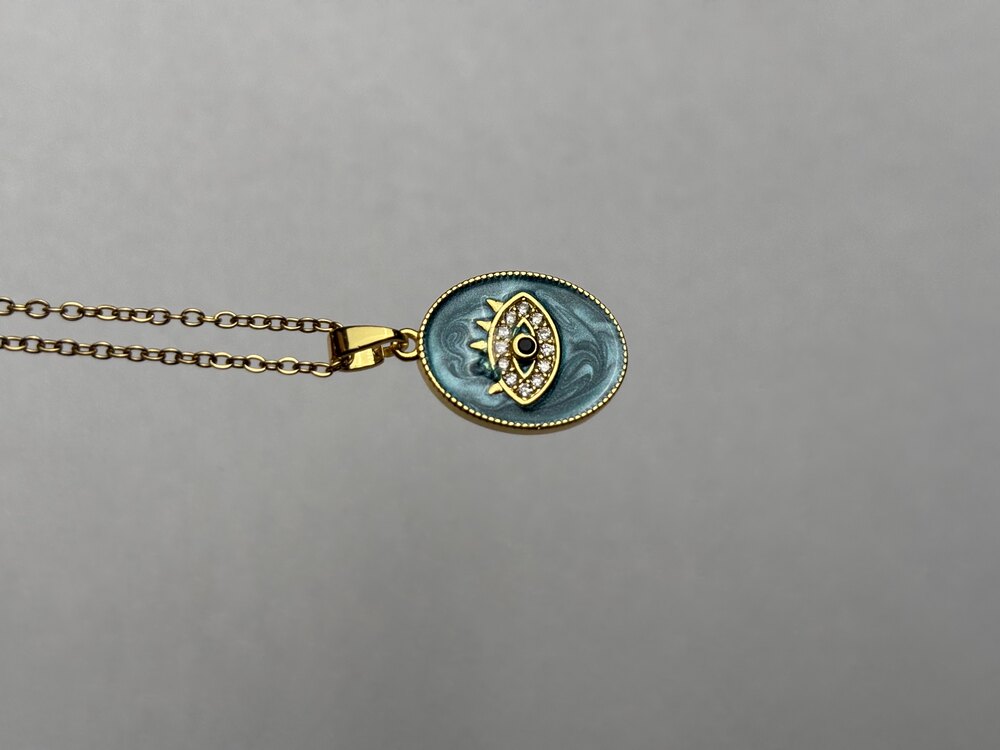 Özel Tasarım Vintage Taşlı Göz Kolye