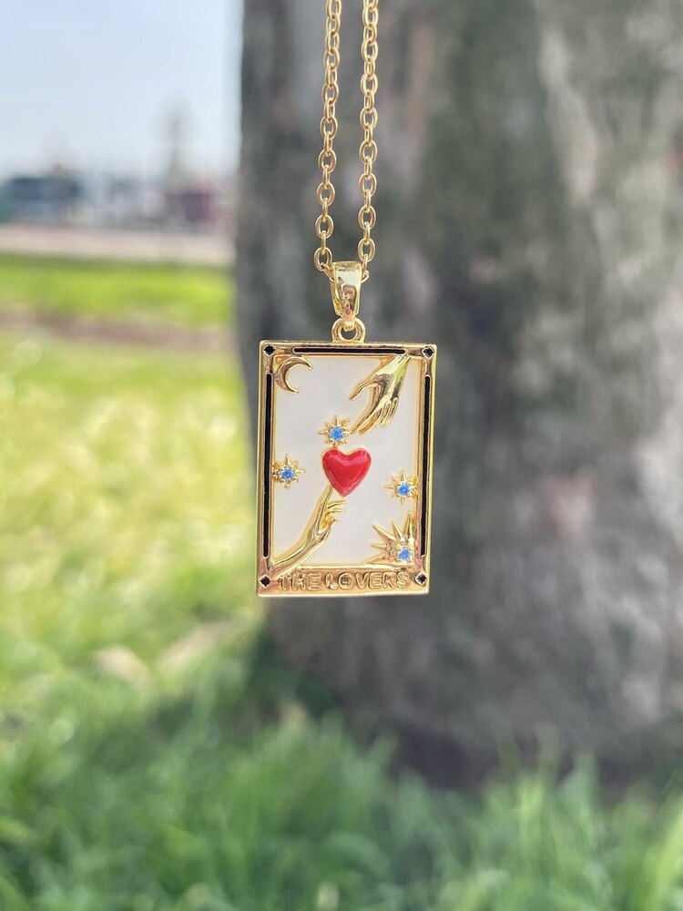 Vintage Taşlı Tarot Kolye