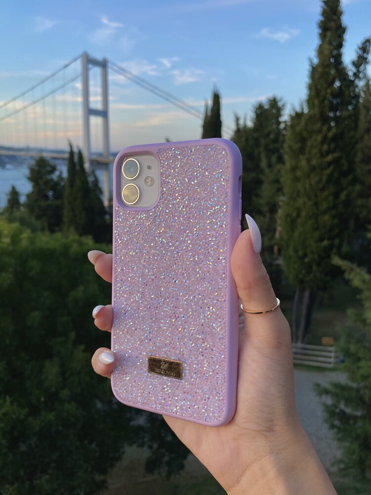 Taşlı Parıltılı iPhone Telefon Kılıfı