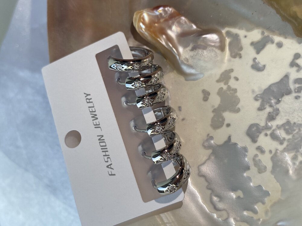 Çelik Silver Taşlı 3’lü Küpe