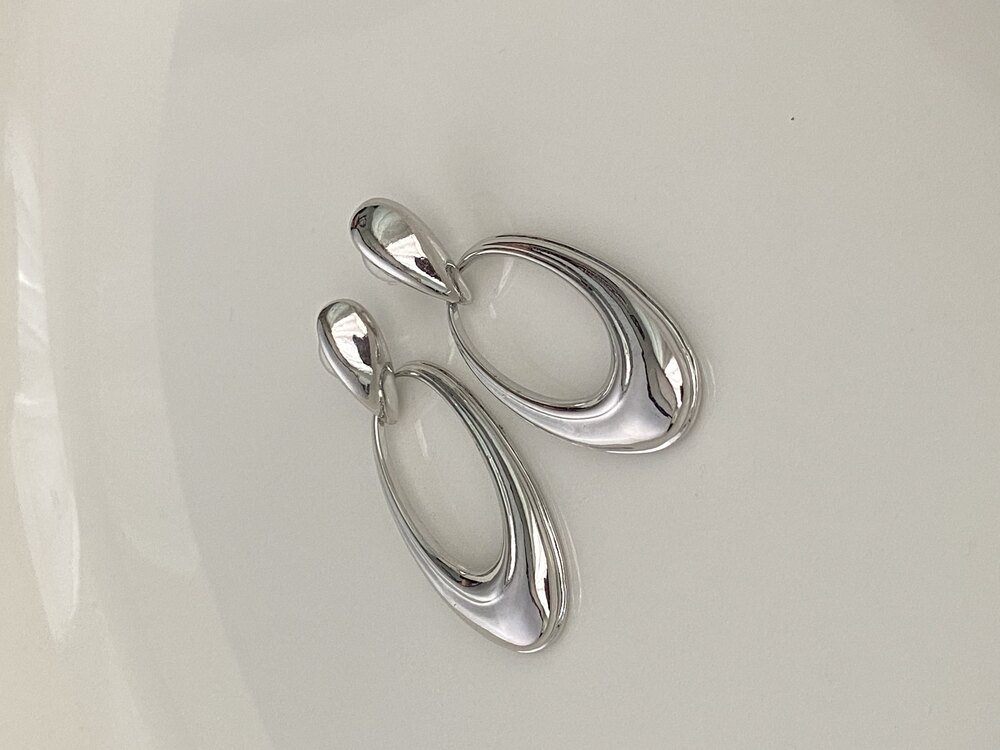 Silver Geniş Halka Küpe