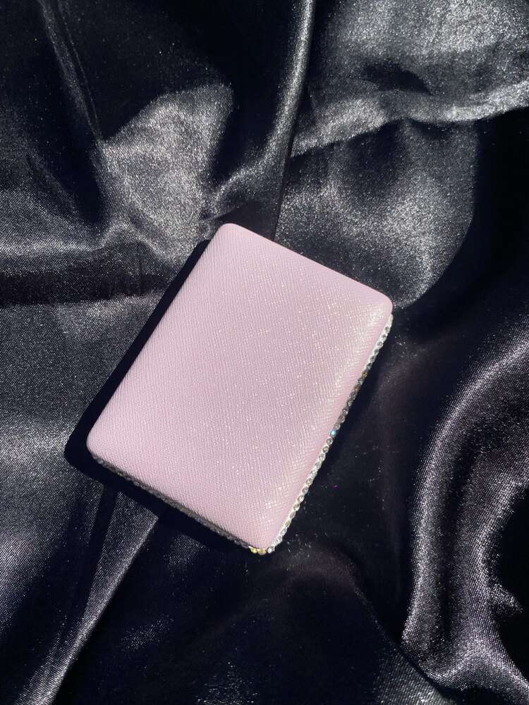 Silver Taşlı Pembe Simli Ayna