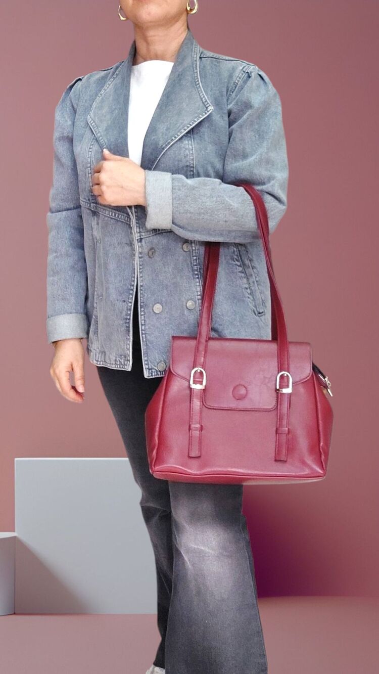 Bordo Omuz Çantası