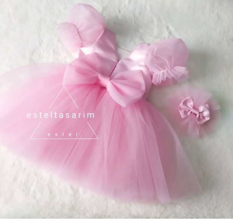2 yaş Pembe saten balon kol