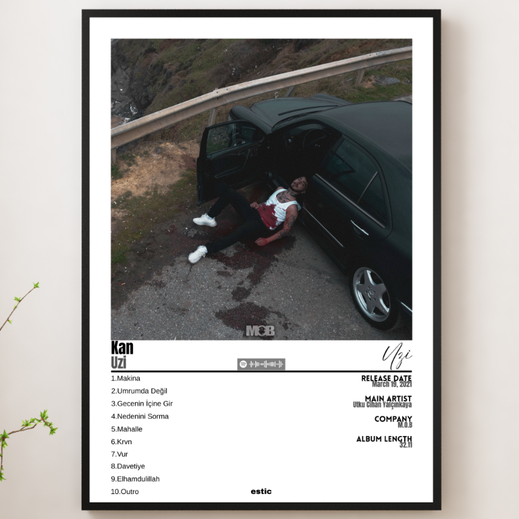 Uzi "Kan" Albümü Limited Edition Çerçeveli Tablo