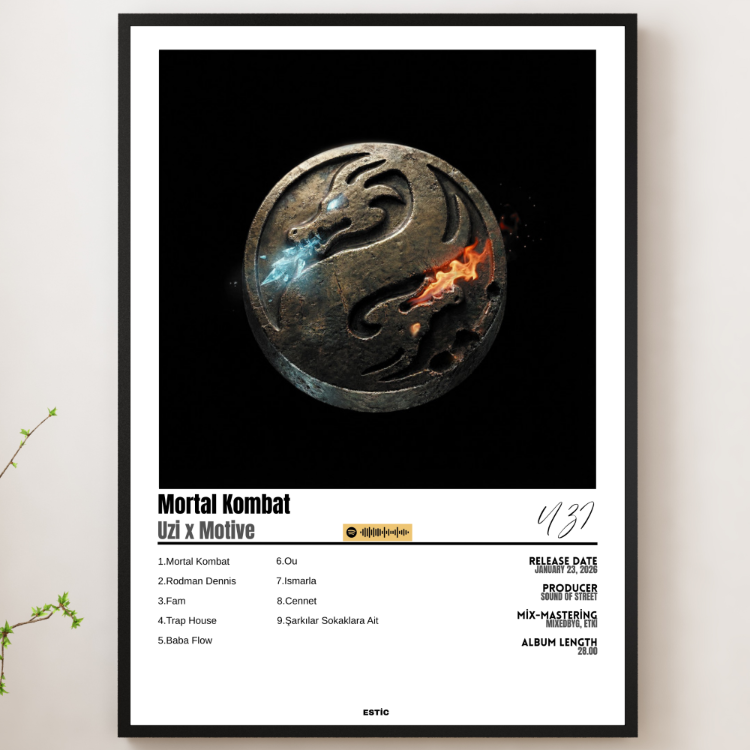 Uzi x Motive "Mortal Kombat" Albümü Limited Edition Çerçeveli Tablo