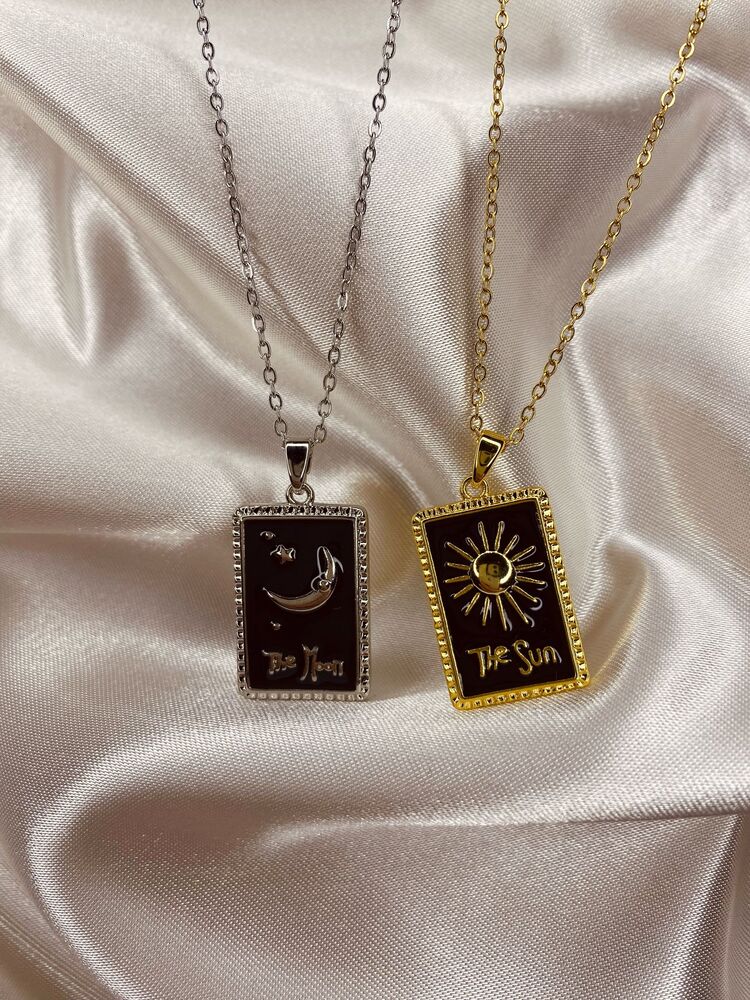 İkili Tarot Kolye | The Sun & The Moon / Güneş ve Ay