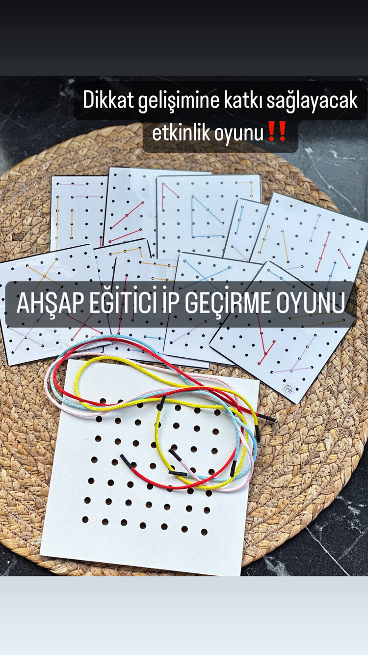 AHŞAP İP GEÇİRME OYUNU