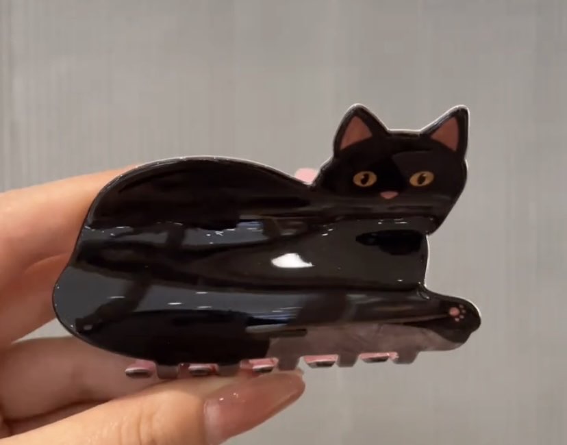 Sevimli Siyah Kedi Saç Tokası
