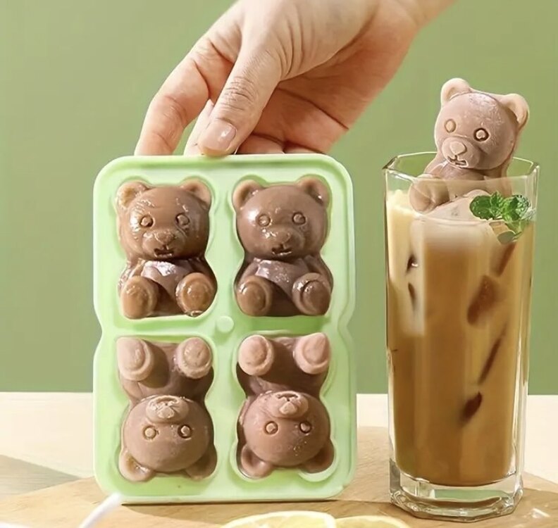 4lü 3d Ayı Buz Küpü Kalıbı