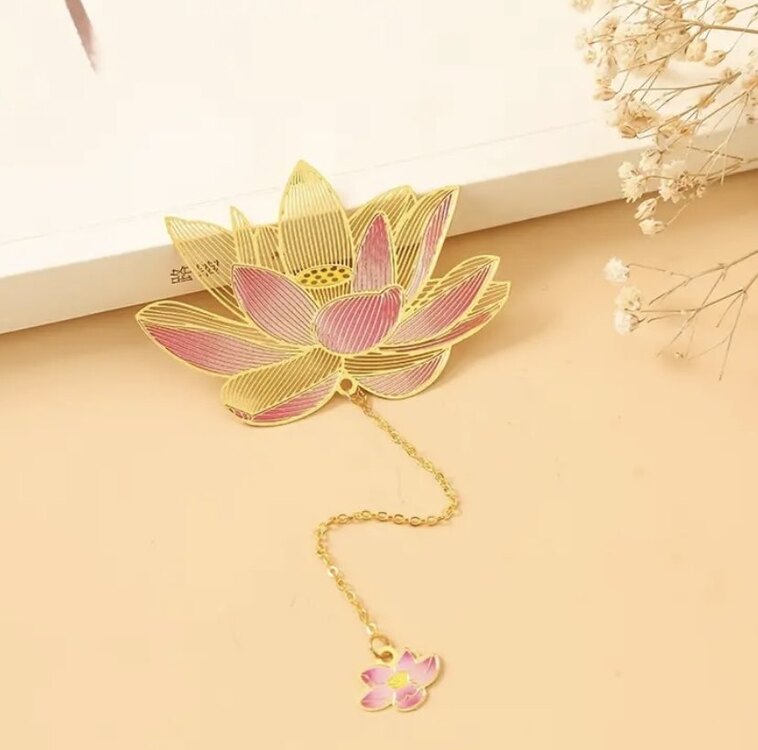 1 adet Şık Kitap İşaretleme, Boş Orijinal Çin Tarzı Kitap İşaretleme Lotus.