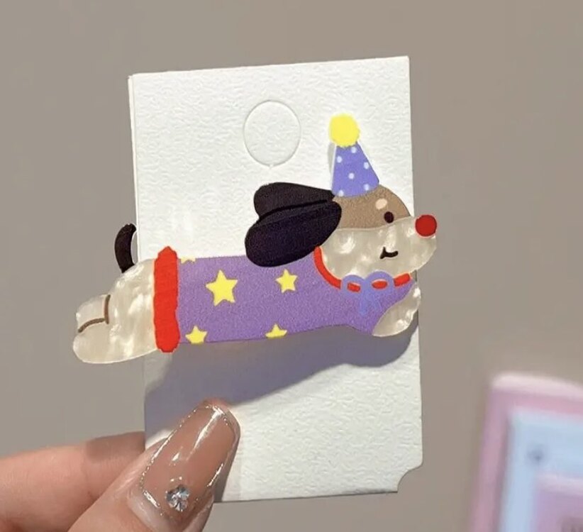 5 li Set Karikatür Parti Kedi Köpek Saç Klipsi