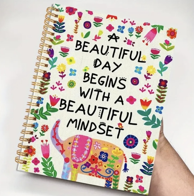 Fil ve Çiçek Tasarımlı Defter