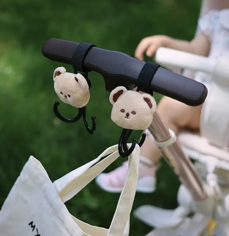 Stroller Hook Sevimli Ayı Stroller Alışveriş Çantası Klipsi