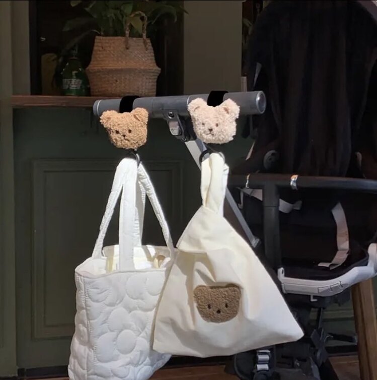 Stroller Hook Sevimli Ayı Stroller Alışveriş Çantası Klipsi