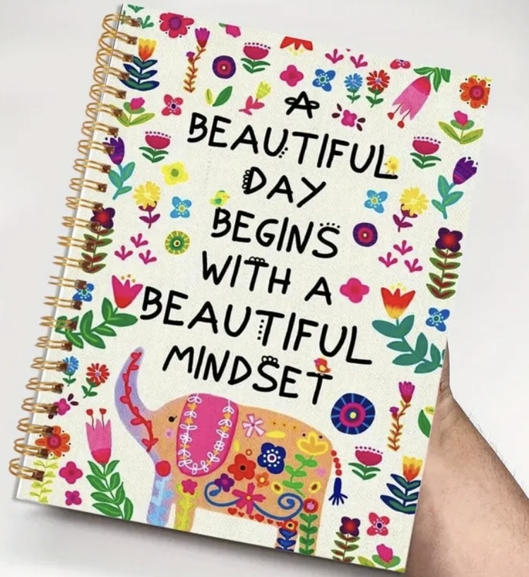 Fil ve Çiçek Tasarımlı Defter