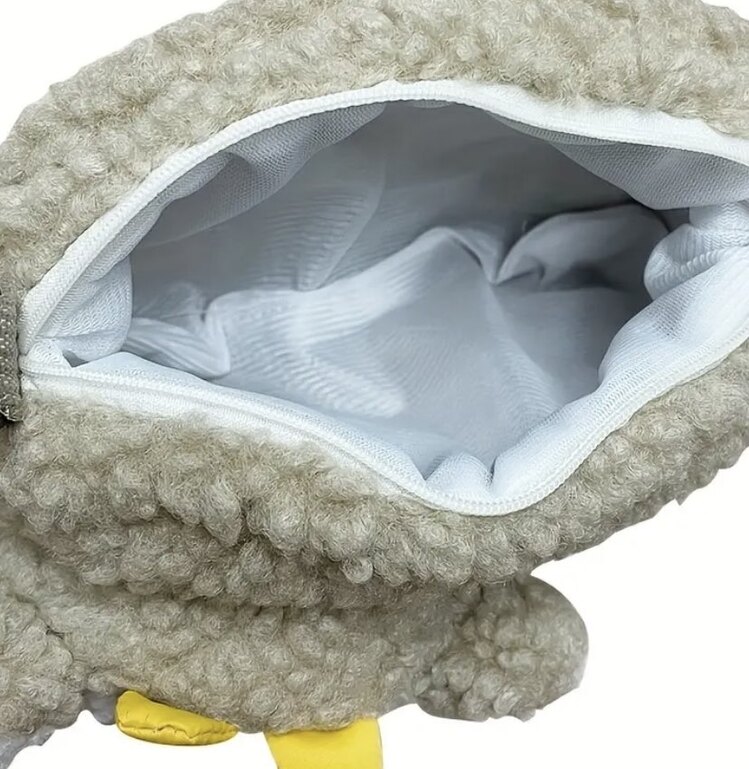 Sevimli Peluş İnek Çapraz Çanta Hafif, Ayarlanabilir Askı, Fermuarlı Bozuk Para Cüzdanı