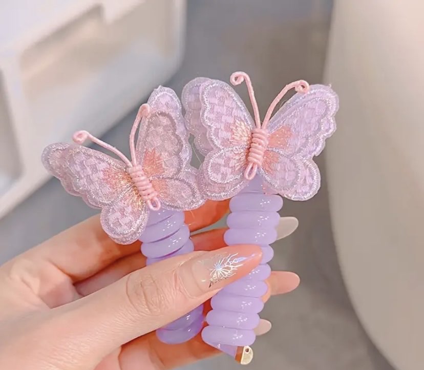 2 Adet Boho Chic Kelebek Spiral Saç Lastiği