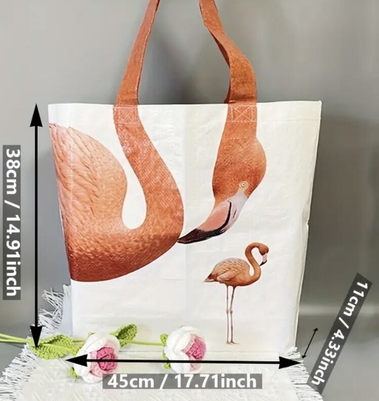 Flamingo Desenli Tote Çanta